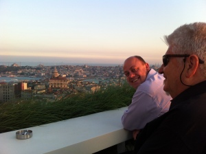 Phil & John on the roof terrace at Mikla